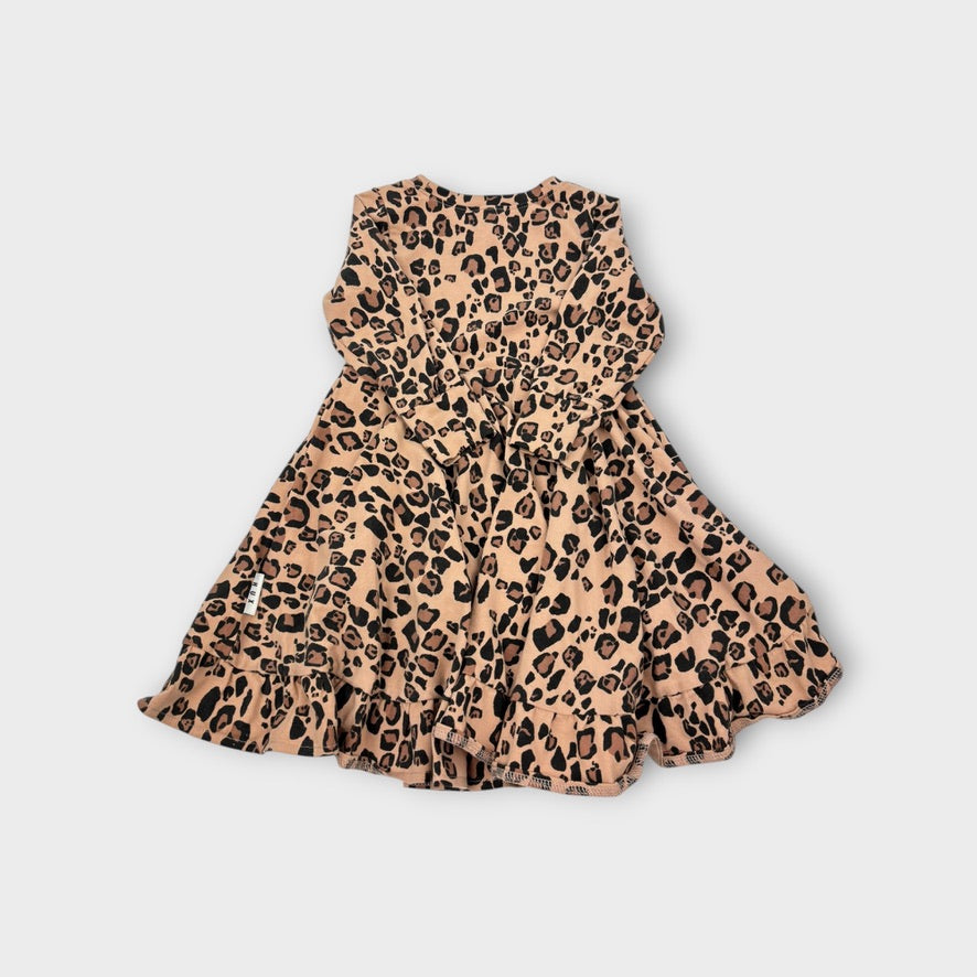 Hux Long Sleeve Leopard Dress, Size 1