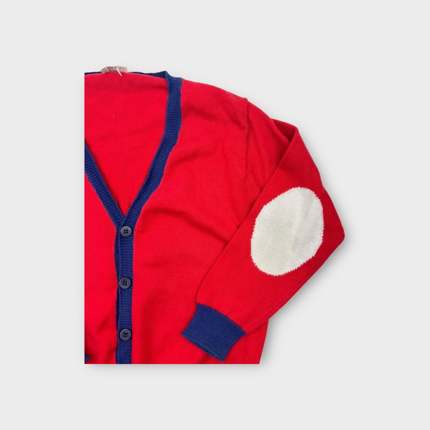 Il Gufo Red Knitted Cardigan, Size 4