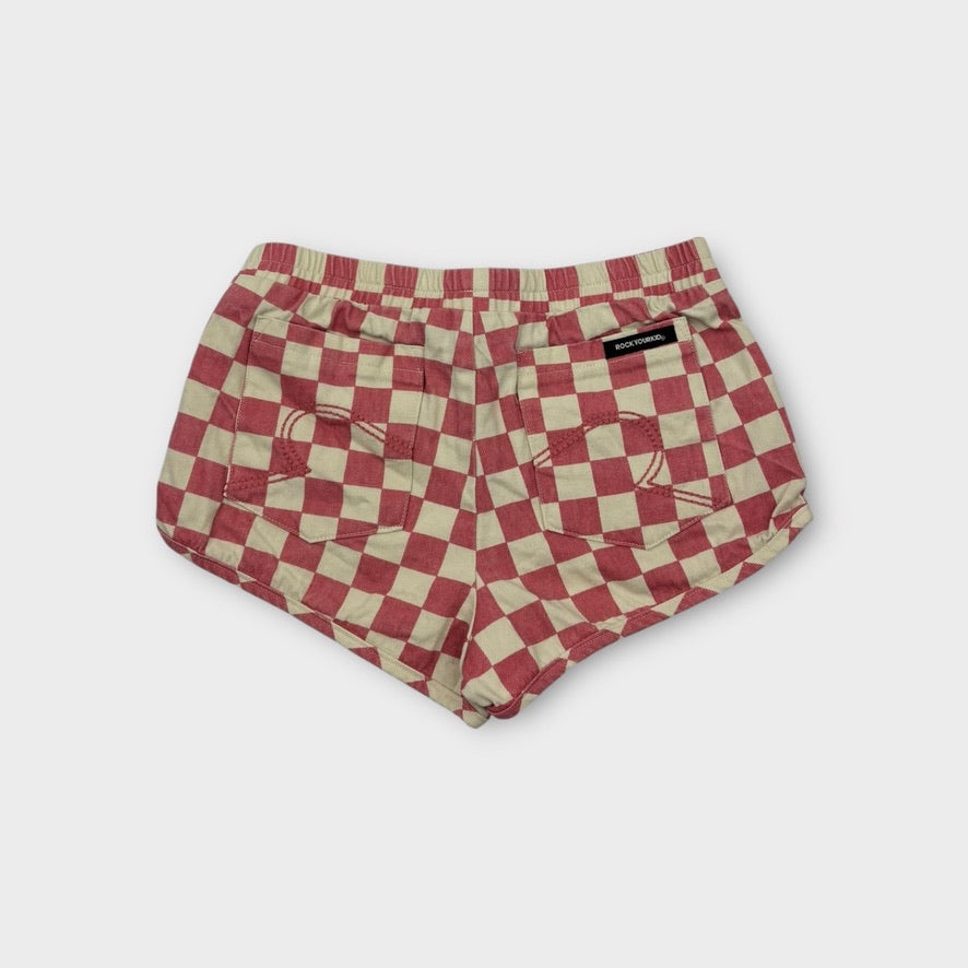 Rock Your Kid Check Shorts, Size 4