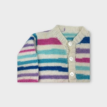 Handmade Stripe Knit Cardigan, Size 2