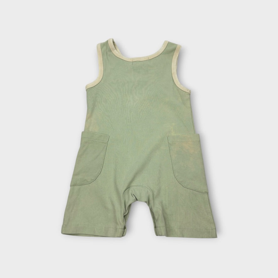 Piperbug Green Swallow Romper, Size 1