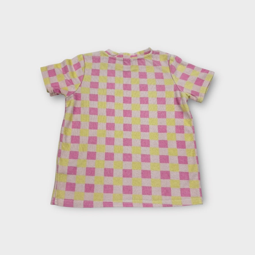 Milky Check Terry Towelling Top, Size 8