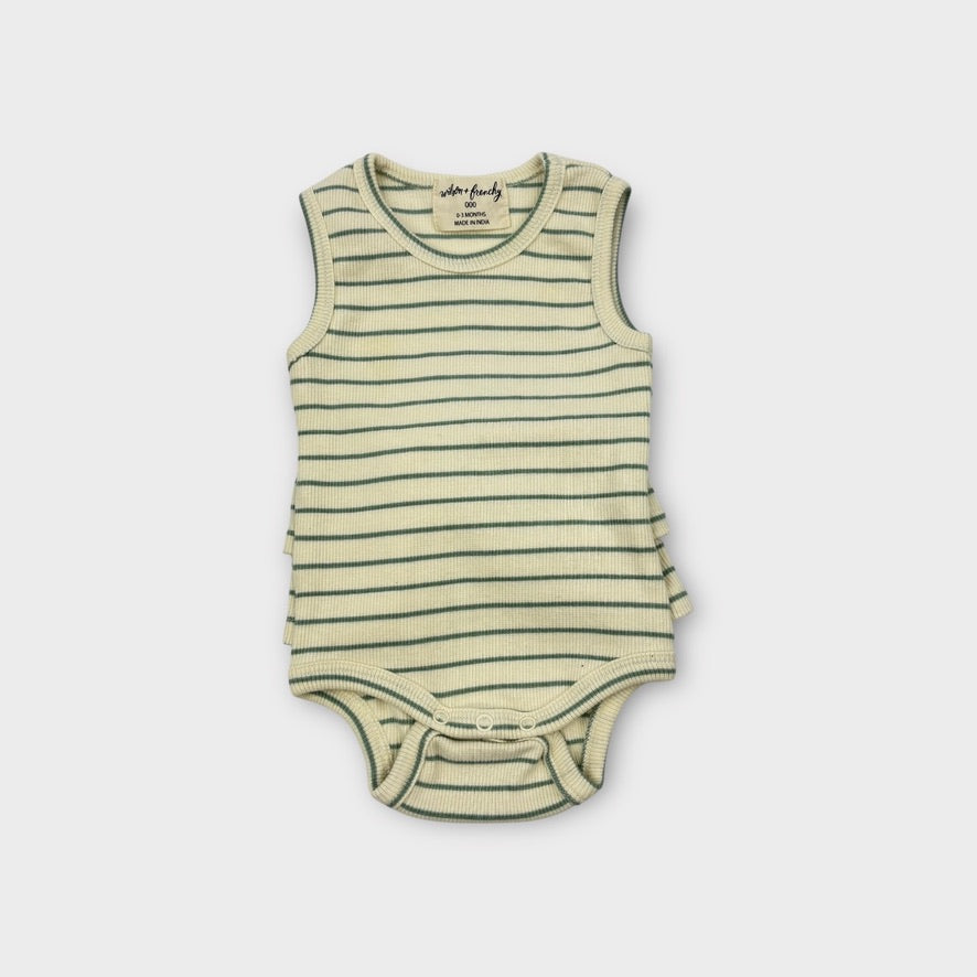 Wilson & Frenchy Green Stripe Bodysuit, Size 000