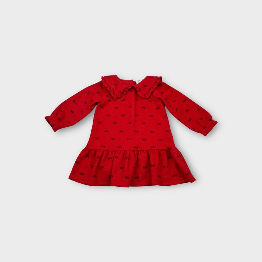 Red Oversize Collar Dress, Size 18M