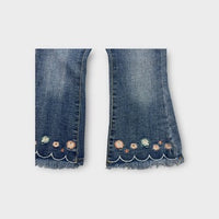 Floral Embroidered Jeans, Size 3