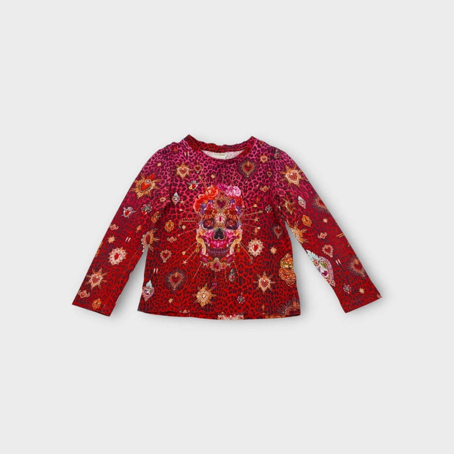 Milla by Camilla Skull Long Sleeve Top, Size 8
