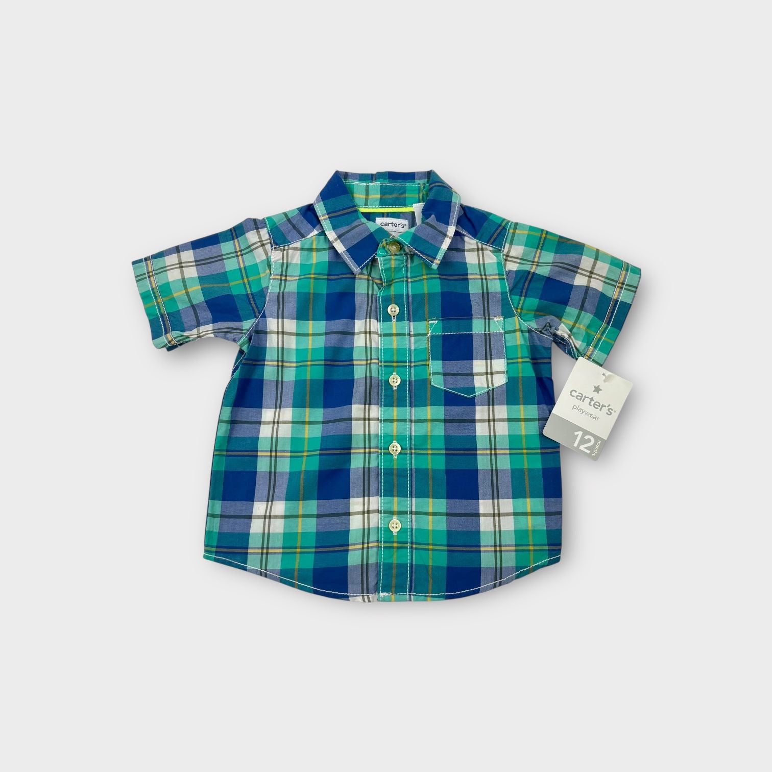 Carter's Green Check Shirt, Size 1
