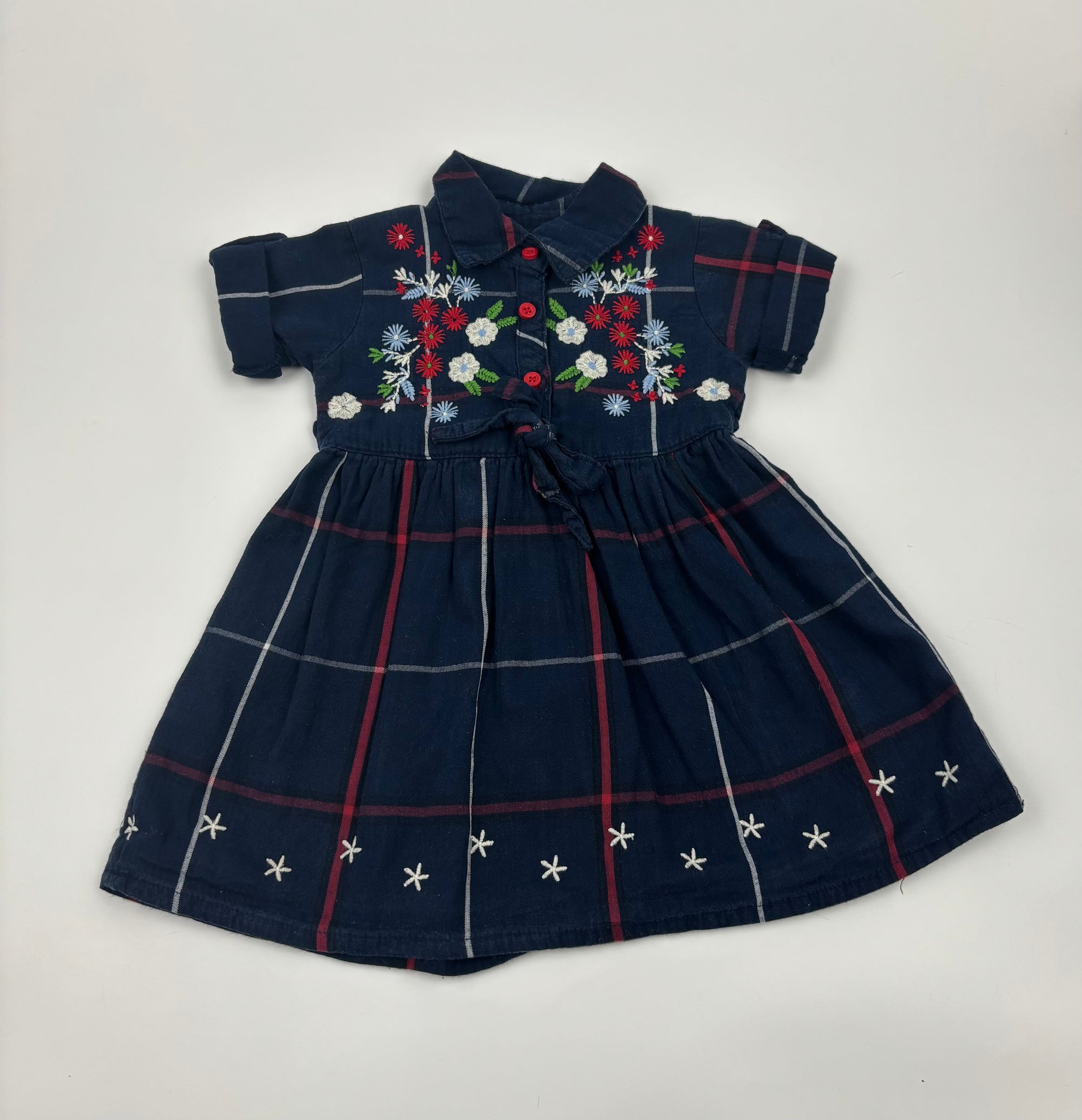 Bella Moda Check Floral Dress, Size 1