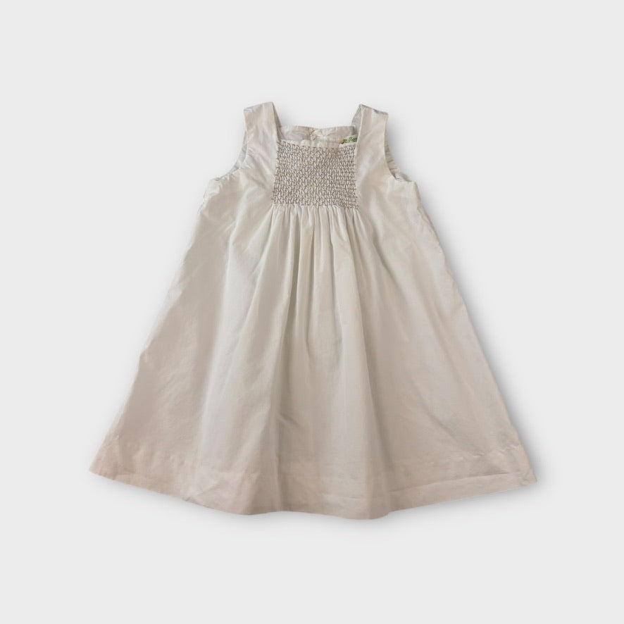 Vintage Bonpoint White Smock Dress, Size 2