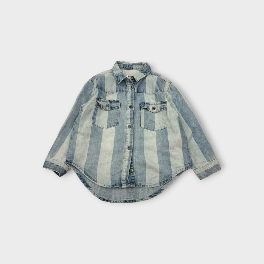 One Teaspoon Stripe Chambray Shirt, Size 5-6