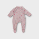 Purebaby Pink Leaf Onesie, Size NB