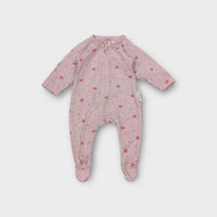 Purebaby Pink Leaf Onesie, Size NB