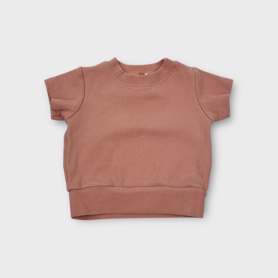 Tiny Trove Pink Ribbed Set, Size 000
