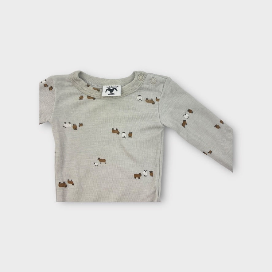 Wool Long Sleeve Bodysuit, Size 000