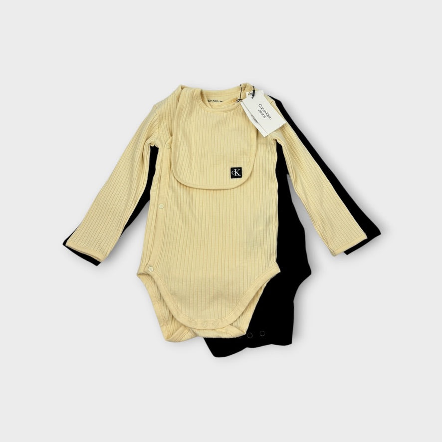 Calvin Klein Rib Bodysuit Set, Size 1