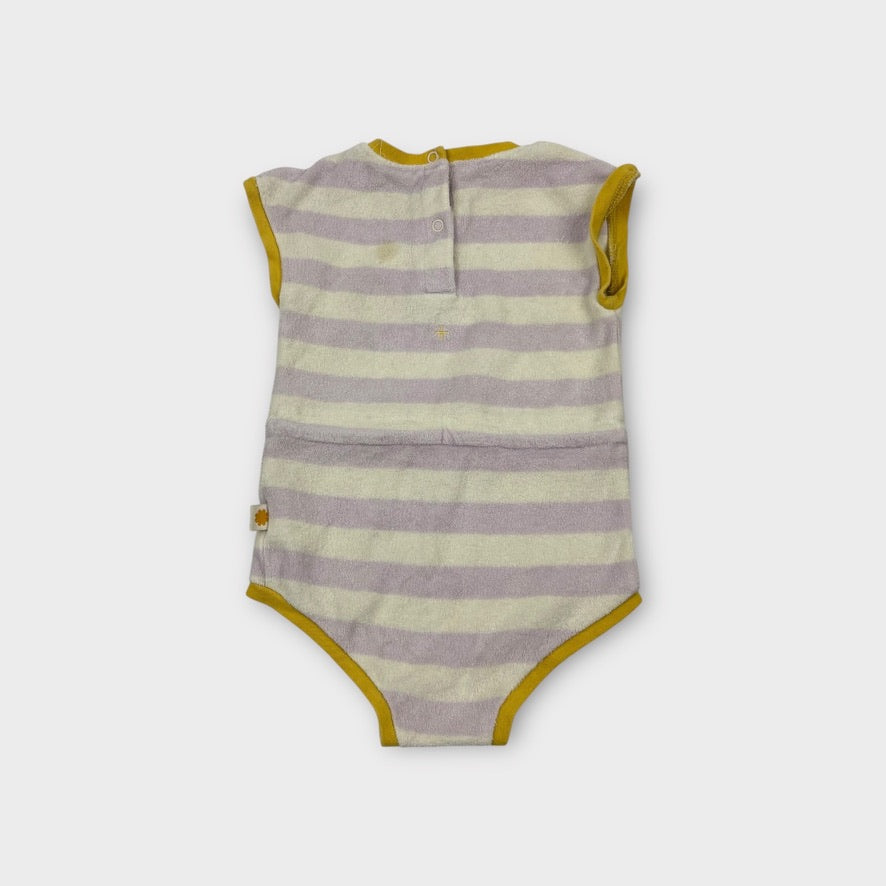 Goldie + Ace Terry Stripe Romper, Size 1