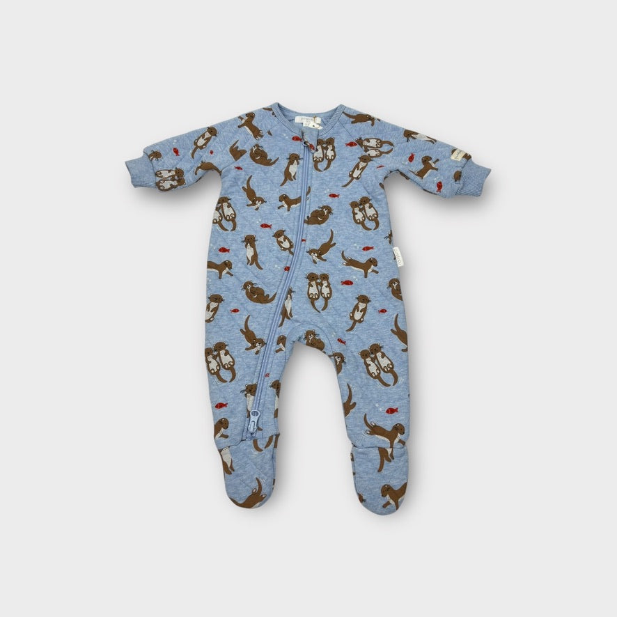 Purebaby Quilted Otter Onesie, Size 000