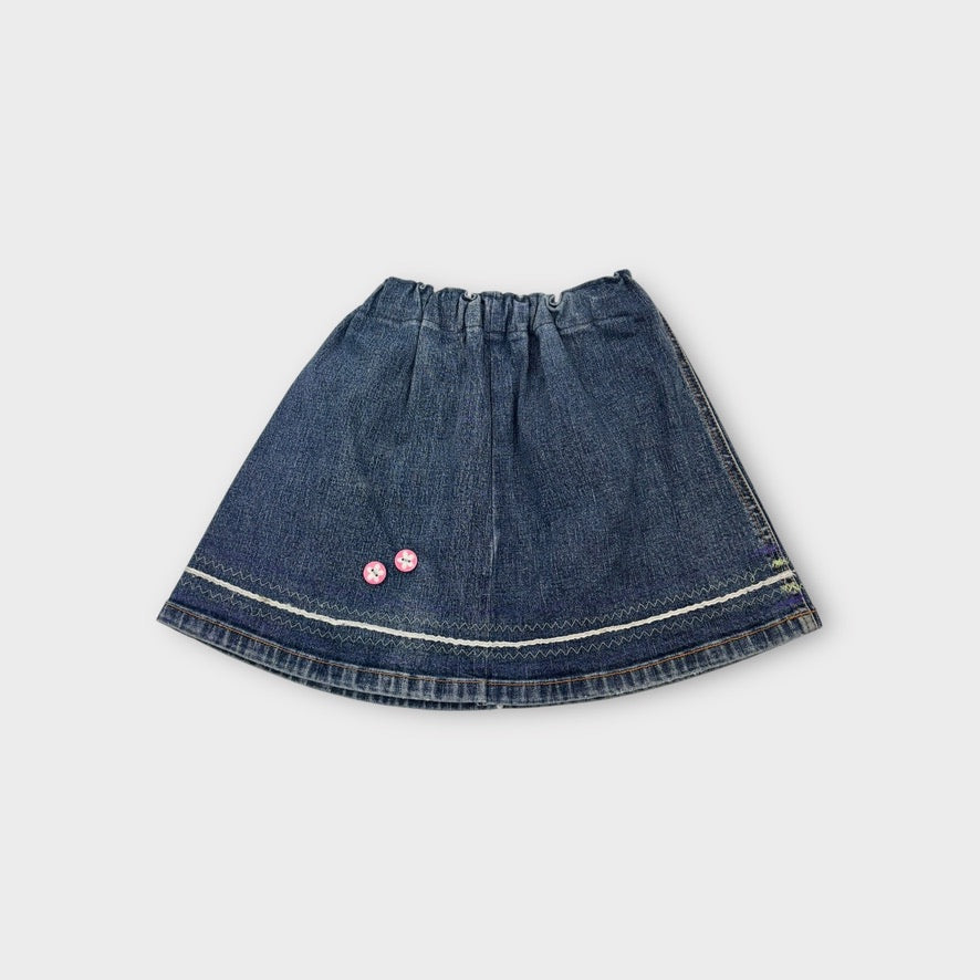 Handmade Denim Button Skirt, Size 4