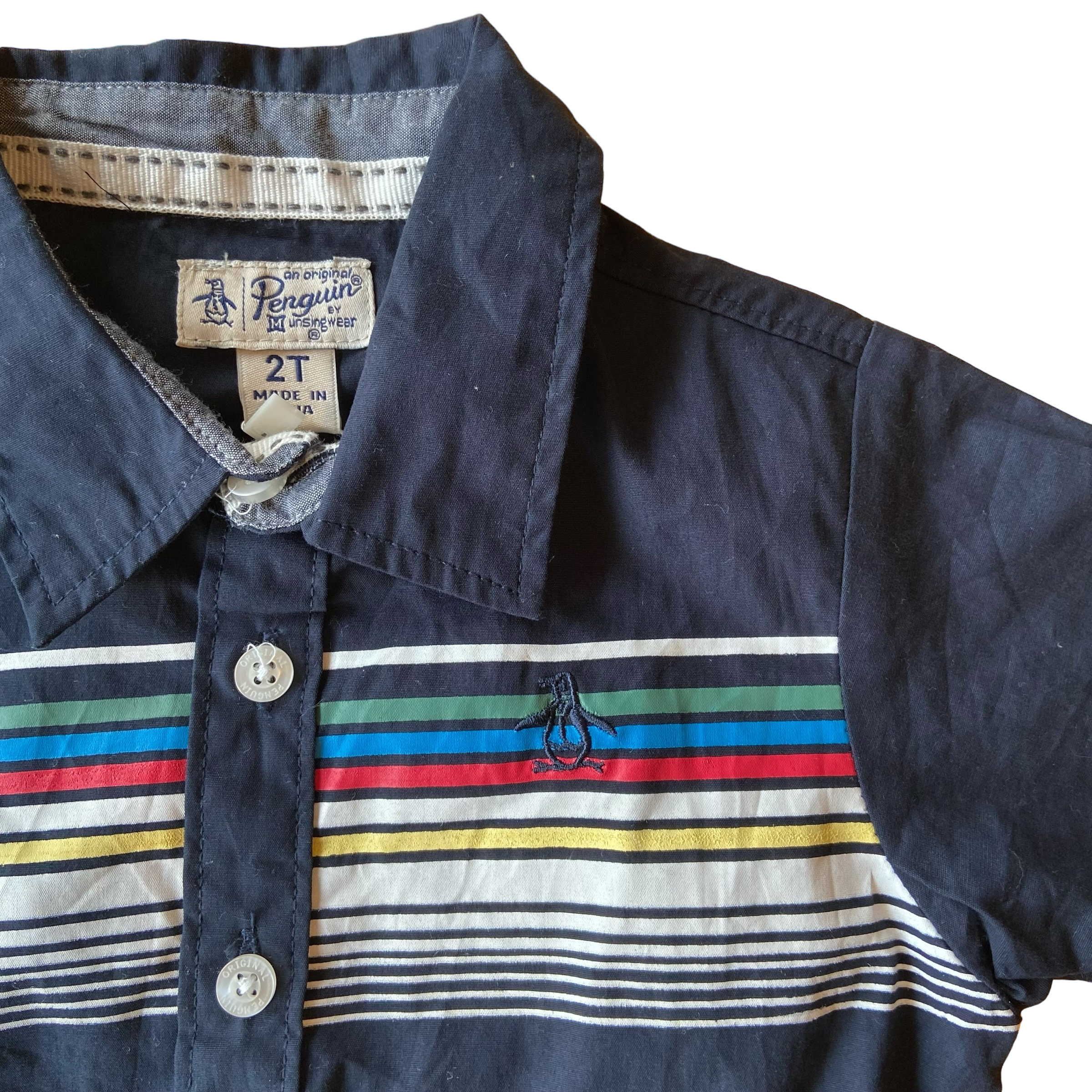 Penguin Stripe Shirt, Size 2