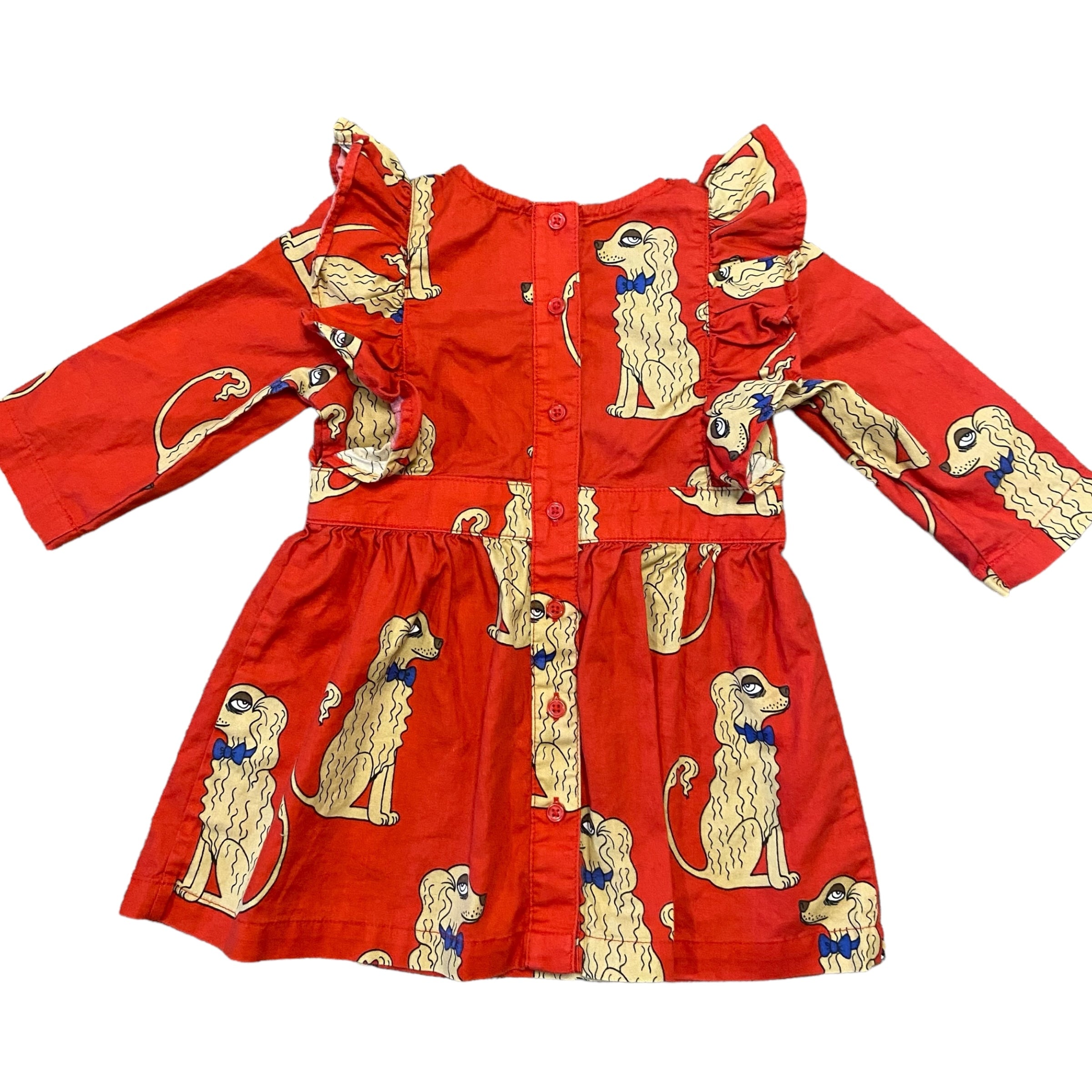 Mini Rodini Red Dog Dress, Size 1