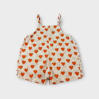 Tiny Cottons Heart Shortalls, Size 2