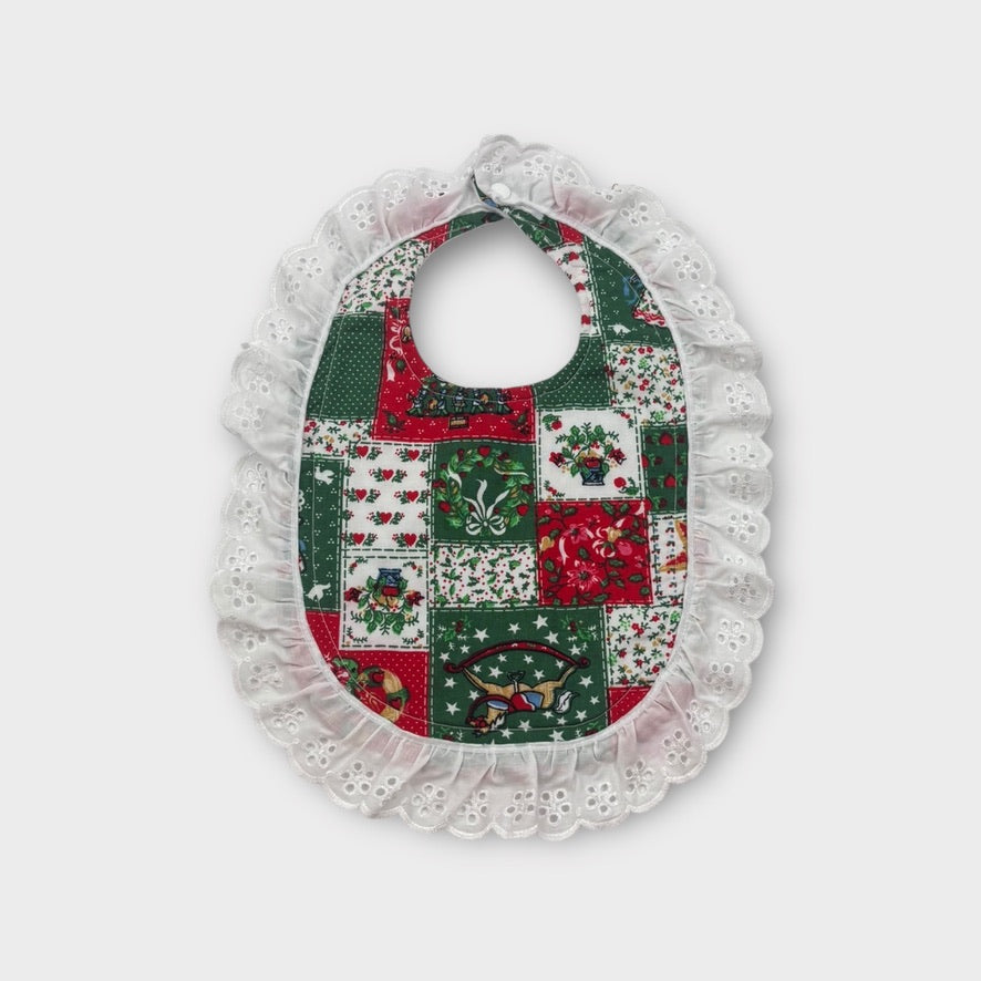 Handmade Vintage Christmas Bib, One Size
