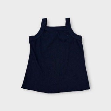 Navy Ribbed Singlet and Shorts Set, Size 4
