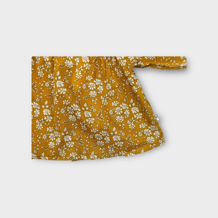 Jacadi Paris Mustard Floral Blouse, Size 0000