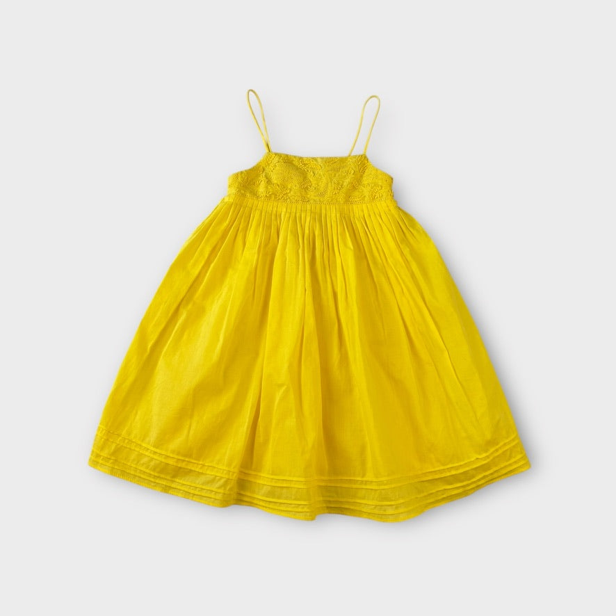 Fred Bare Yellow Embroidered Dress, Size 2