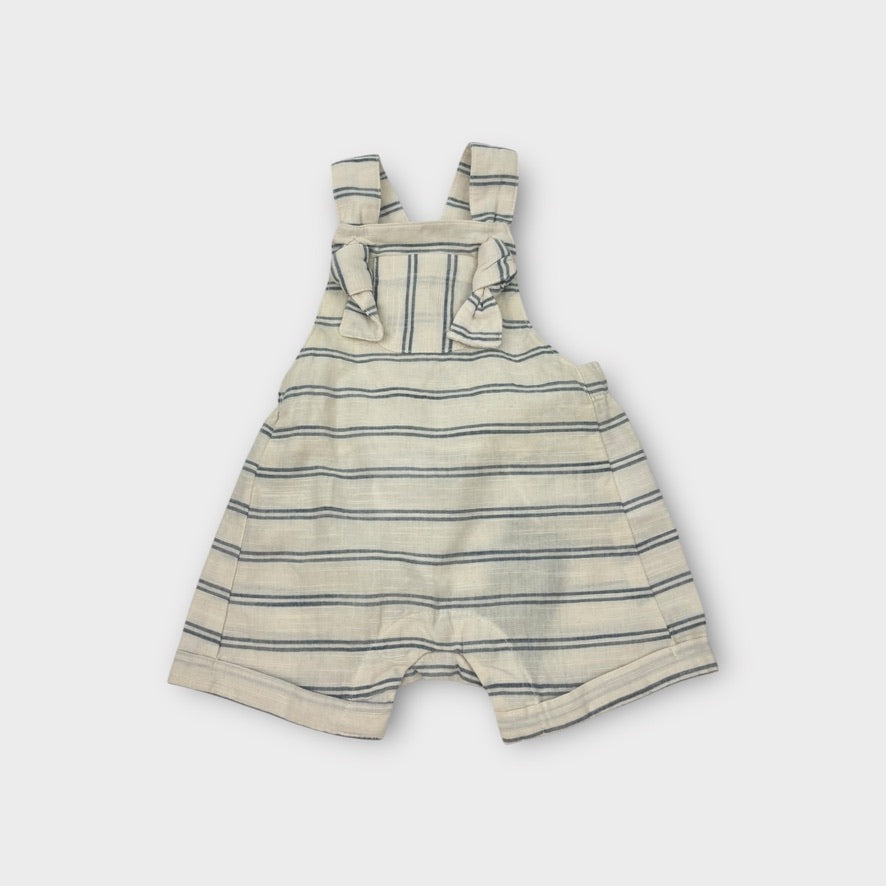 David Jones Linen Stripe Romper, Size NB