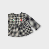 Gingham Bunny Smock Top, Size 1