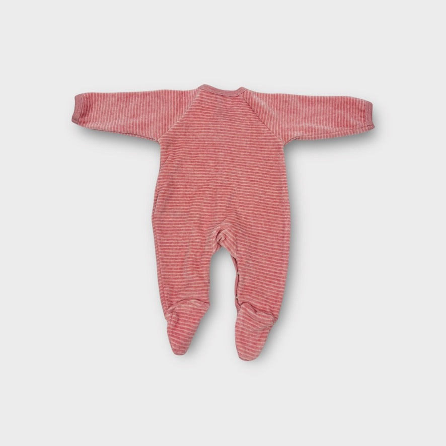 Purebaby Velour Stripe Onesie, Size NB
