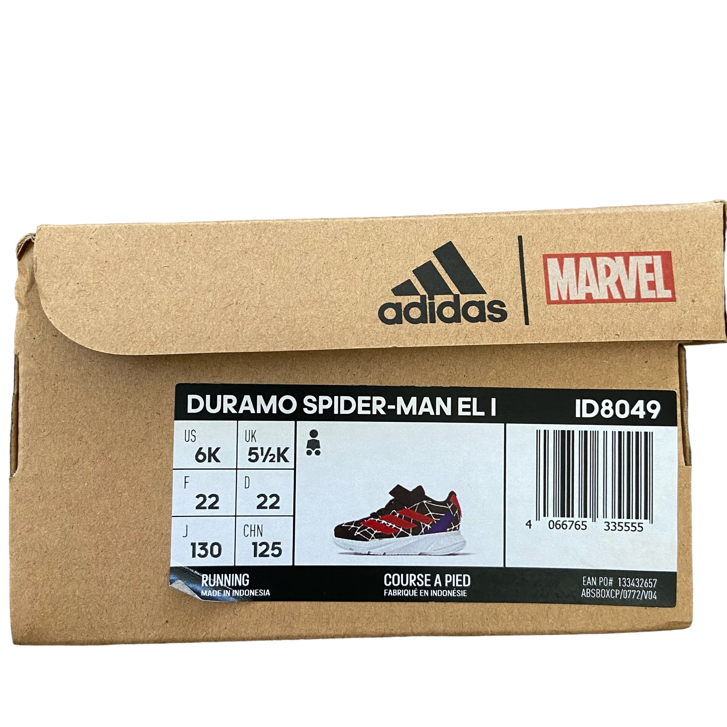 Adidas x Marvel Spider-Man Shoes, Size EU 22