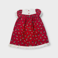 Vintage Handmade Christmas Dress and Hat Set, Size 4