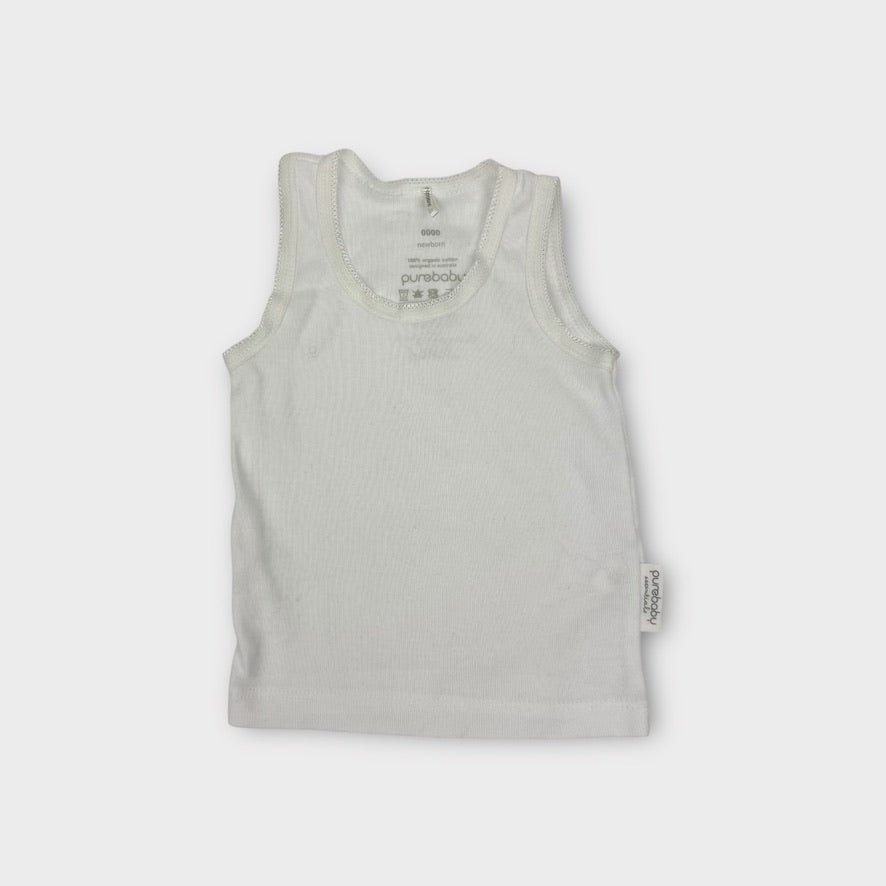 Purebaby Two Pack Singlets Size NB