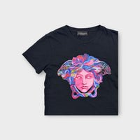 Versace Black Printed T-shirt, Size 10