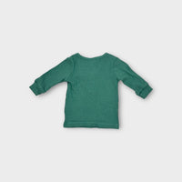 Purebaby Green Ribbed Top, Size 000