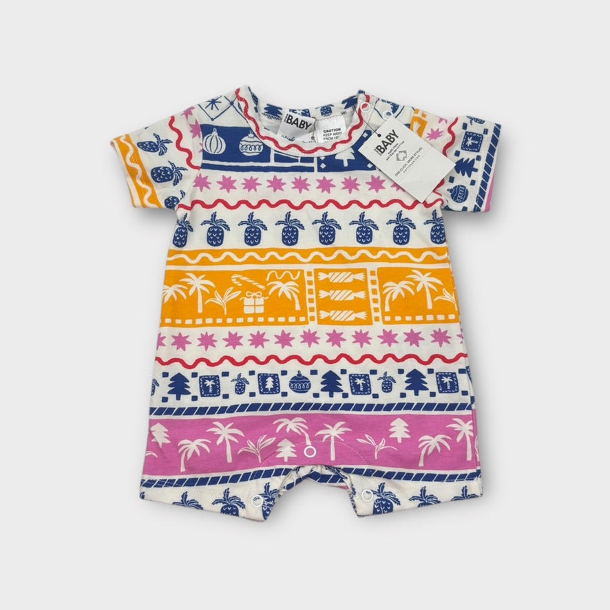 Cotton on Baby Tropical Christmas Onesie, Size NB