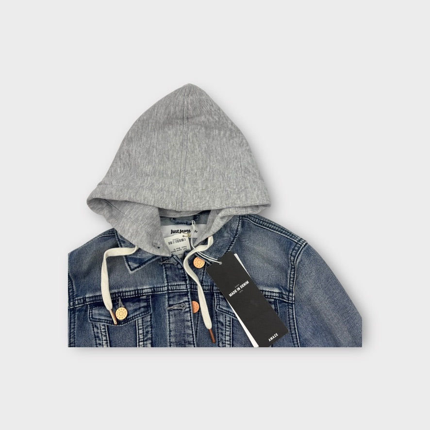 Just Jeans Hooded Denim Jacket, Size 10