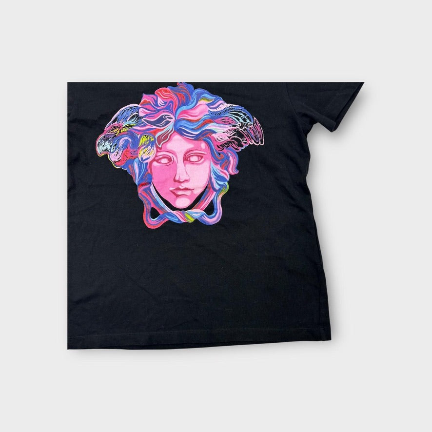 Versace Black Printed T-shirt, Size 10