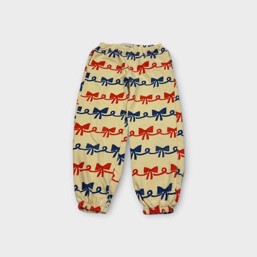 Bobo Choses Yellow Bow Sweatpants, Size 6-7