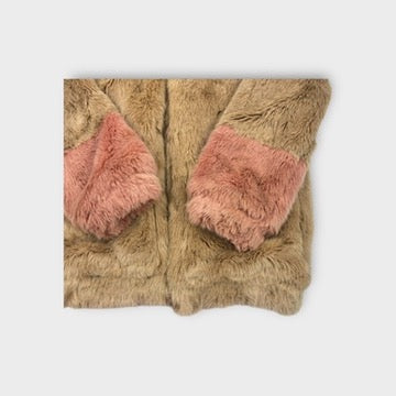 Zara Faux Fur Pink Sleeve Jacket, Size 11-12