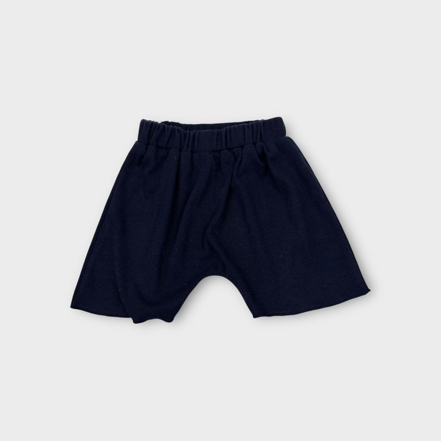 Navy Ribbed Singlet and Shorts Set, Size 4