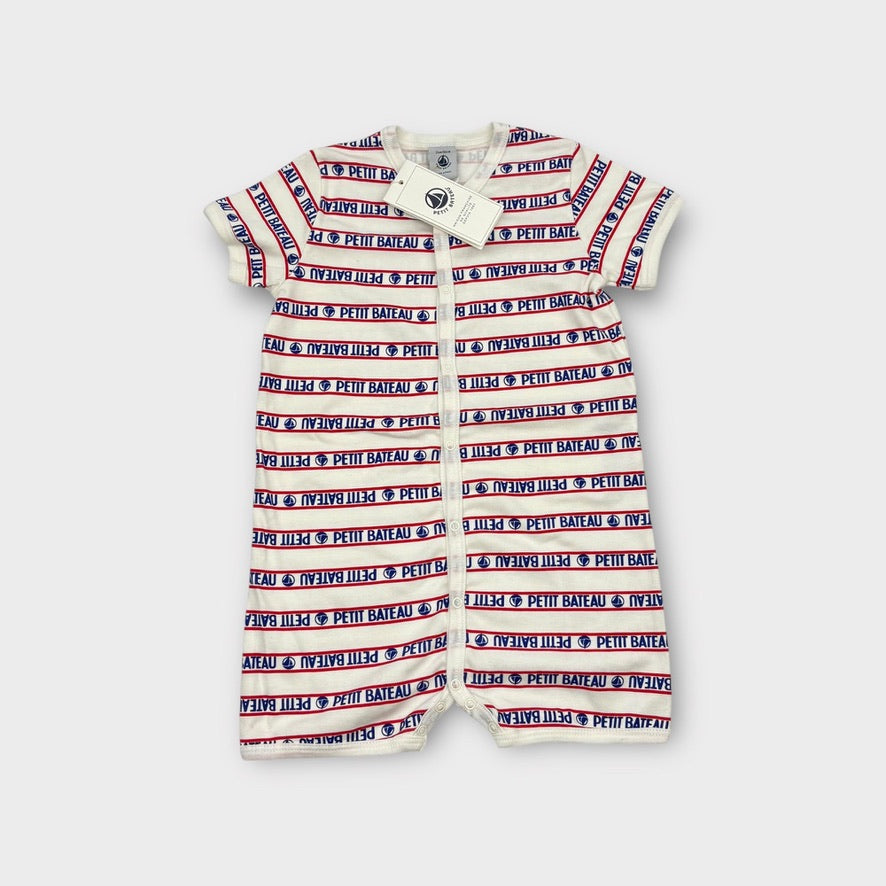Petit Bateau Logo Onesie, Size 2