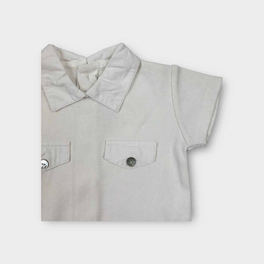 Les Bebes Ribbed Polo Top, Size 1