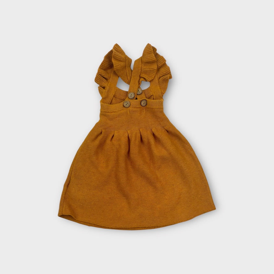 Purebaby Knitted Pinafore Dress, Sized 00