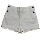 Jacardi White Scalloped Shorts, Size 6