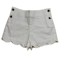 Jacardi White Scalloped Shorts, Size 6