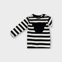 Huxbaby Stripe Bear Onesie, Size 1