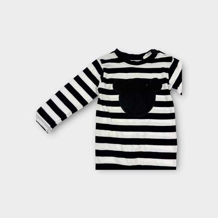 Huxbaby Stripe Bear Onesie, Size 1